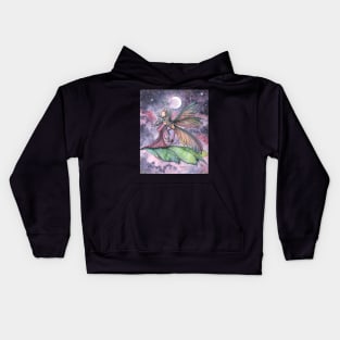 Drifting Away Fairy and Moon Fantasy Art by Molly Harrison Kids Hoodie